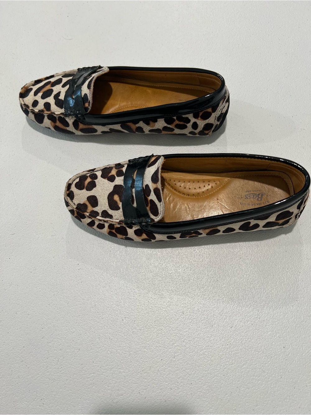 Bass Leopard Print Penny Loafers with Black Trim 8.5 - Picture 7 of 7